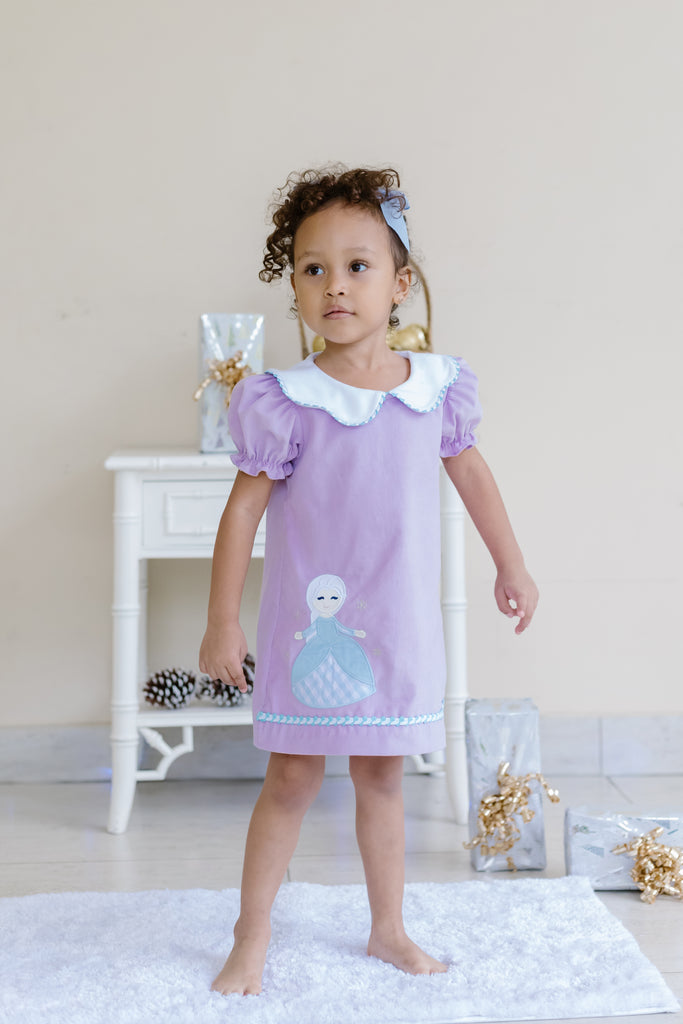 Toddler Girl Ice Queen Bryant Dress Lavender Corduroy