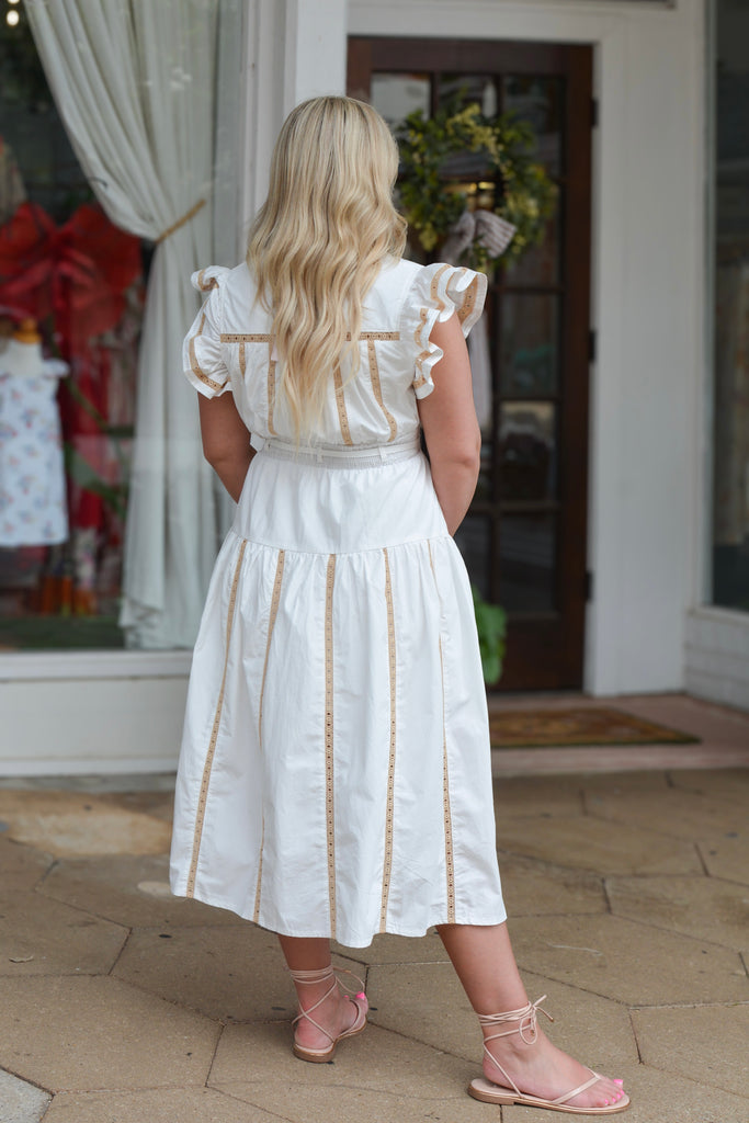 poplin lace midi dress Compare FLORAL POPLIN LACE MIDI DRESS