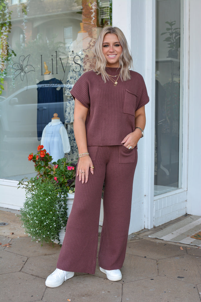 Chocolate Oversized Top With Front Pocket