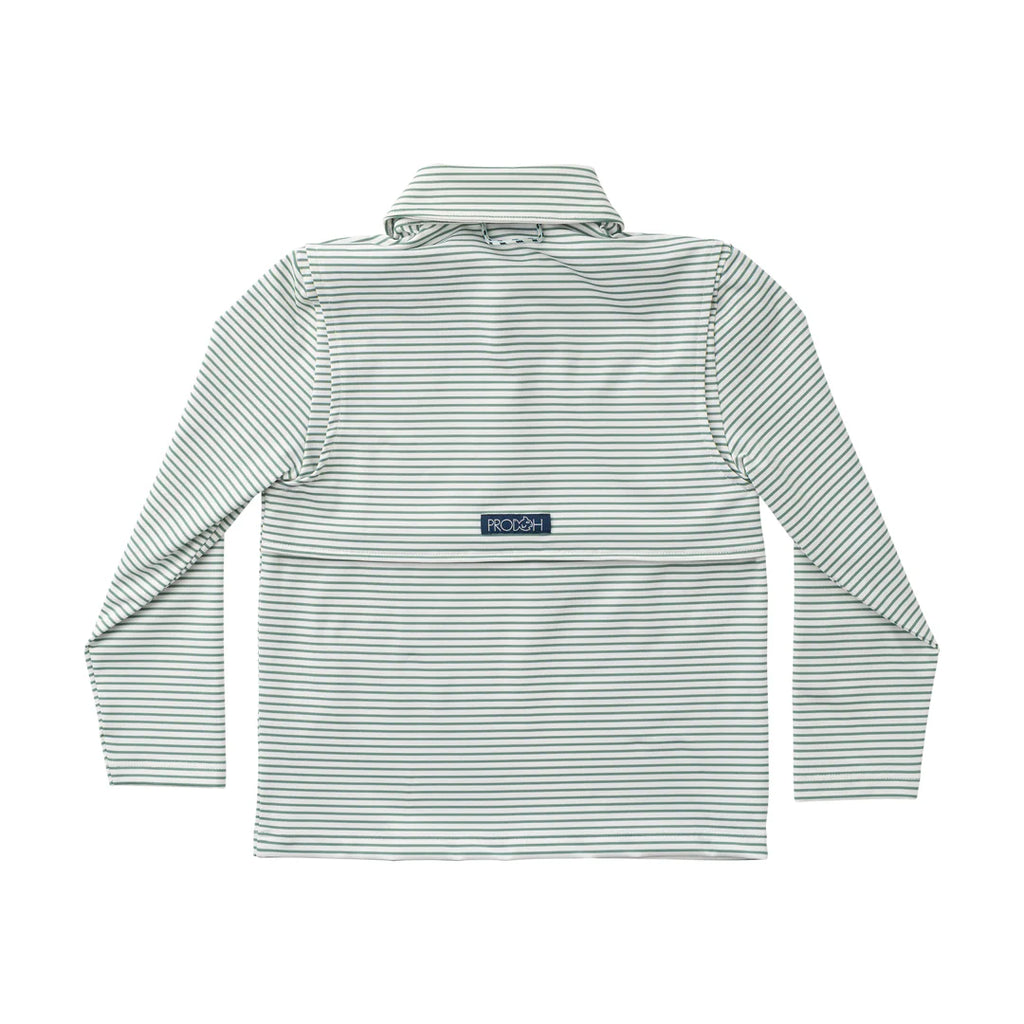 LS Pro Performance Polo In Green Spruce Stripe