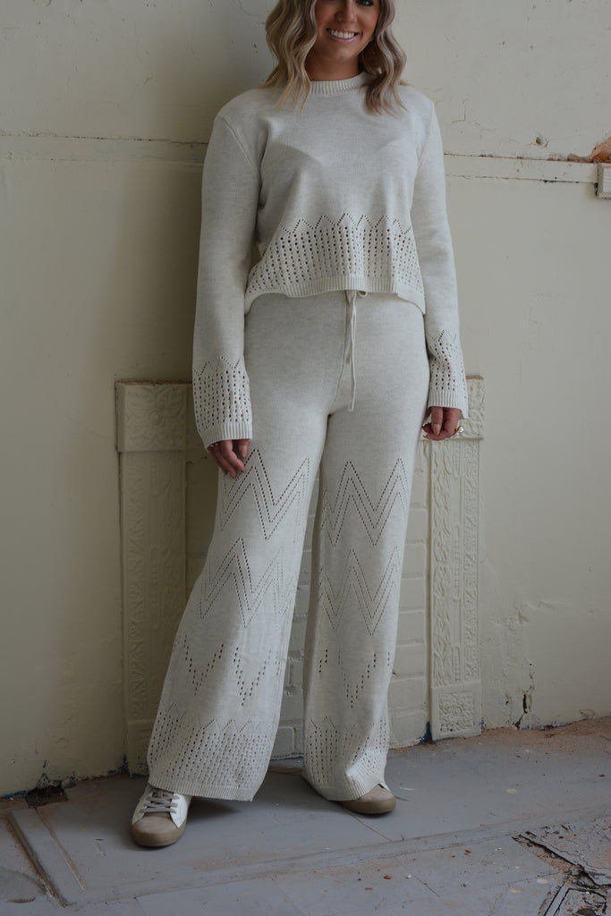 Border Crochet Knitted Pants