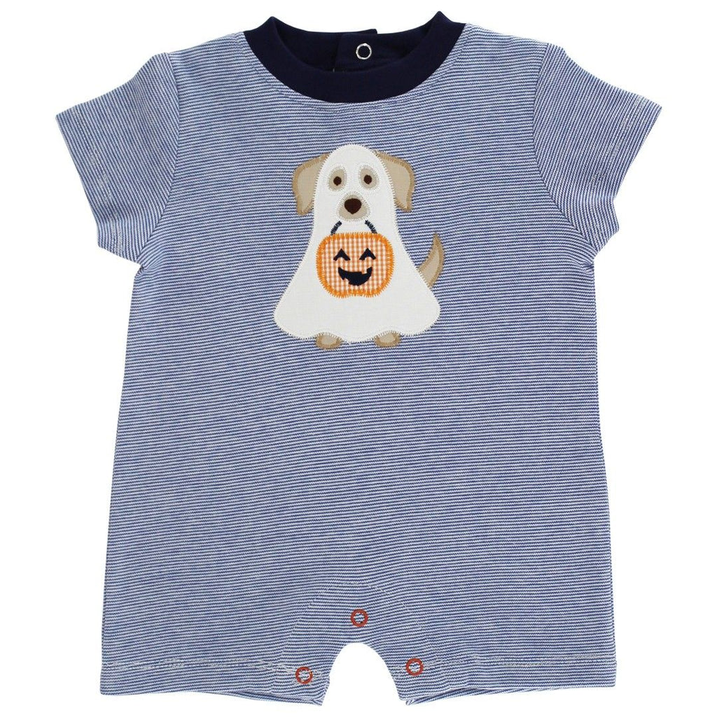 Baby Boy Happy Howl-O-Ween Short Knit Romper
