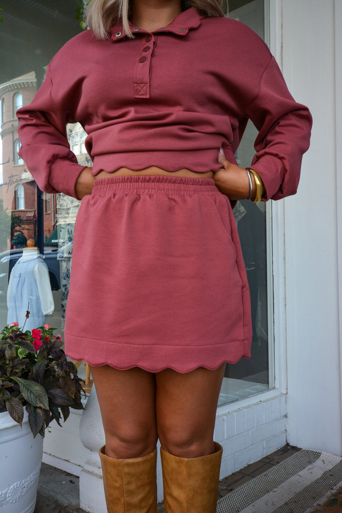 Rosewood Scalloped Skirt