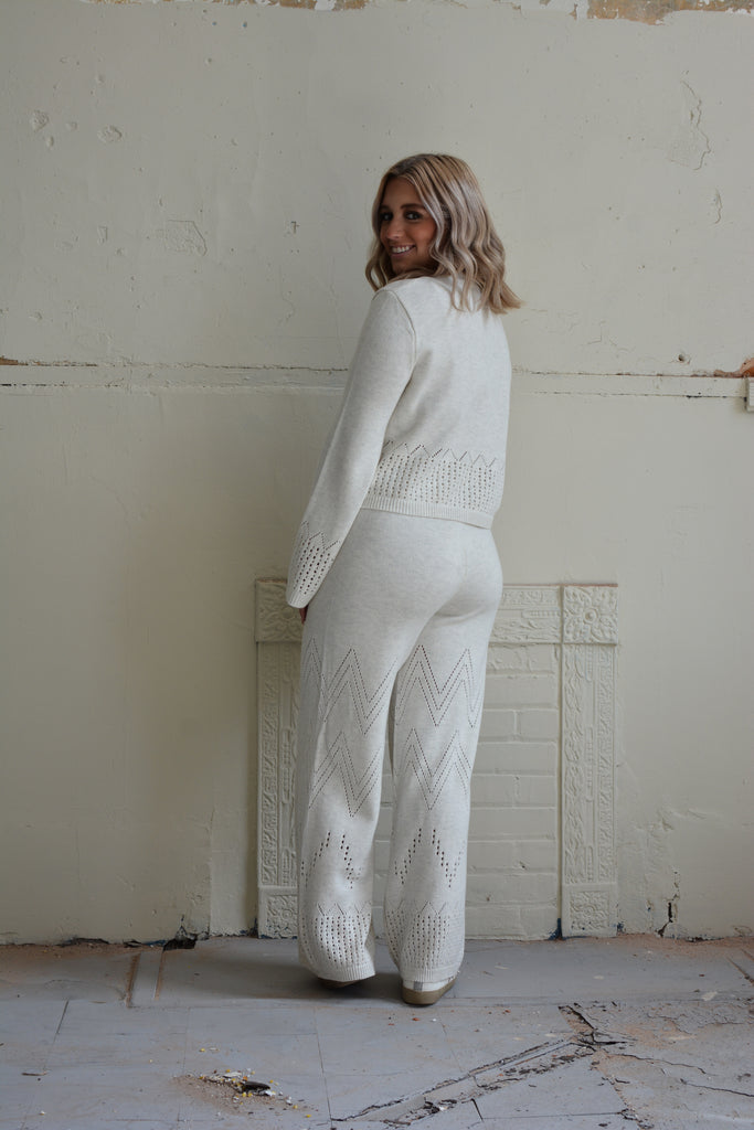 Border Crochet Knitted Pants