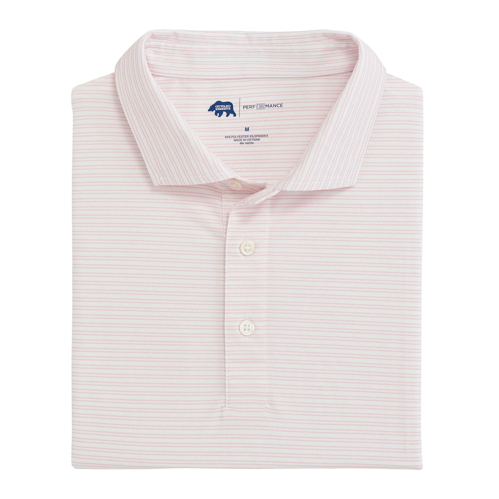 Rose Shadow Pairing Stripe Performance Polo