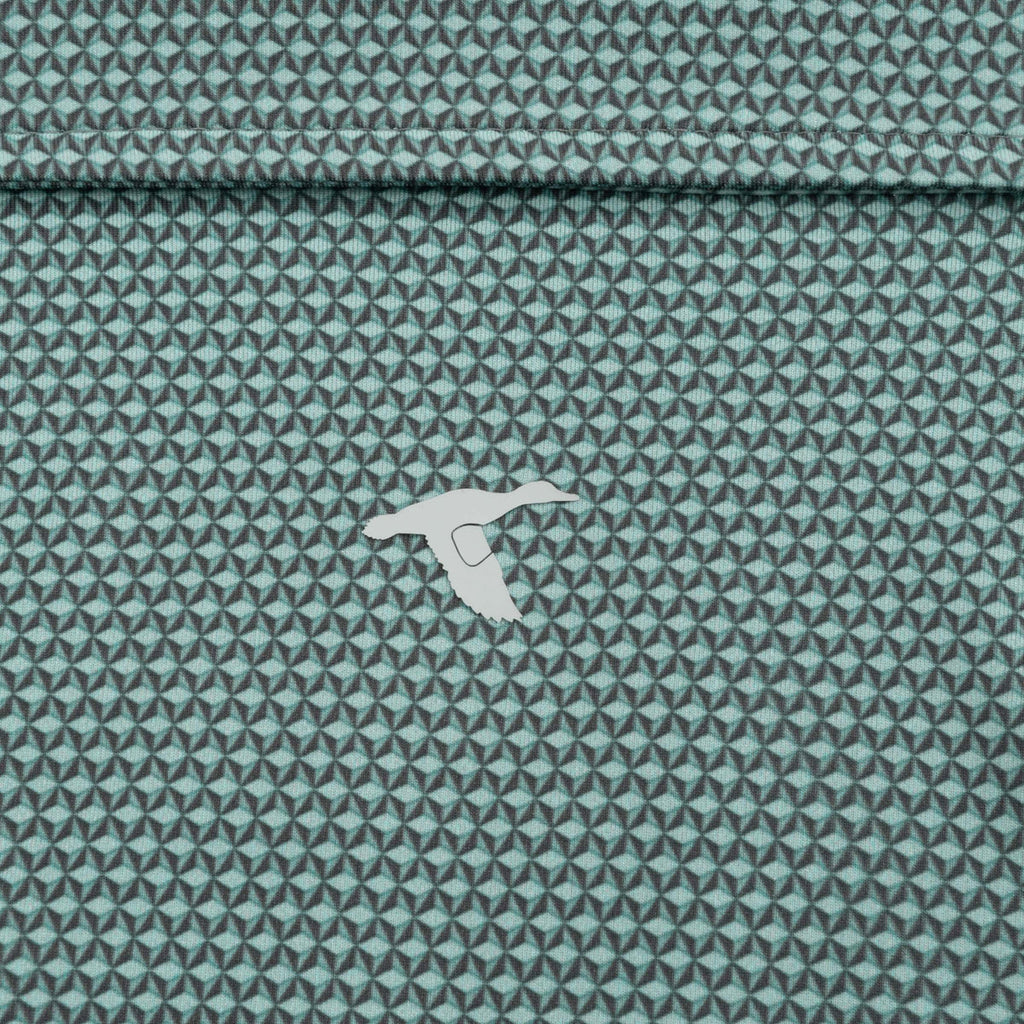 Green 3D Cubes Printed Performance Polo