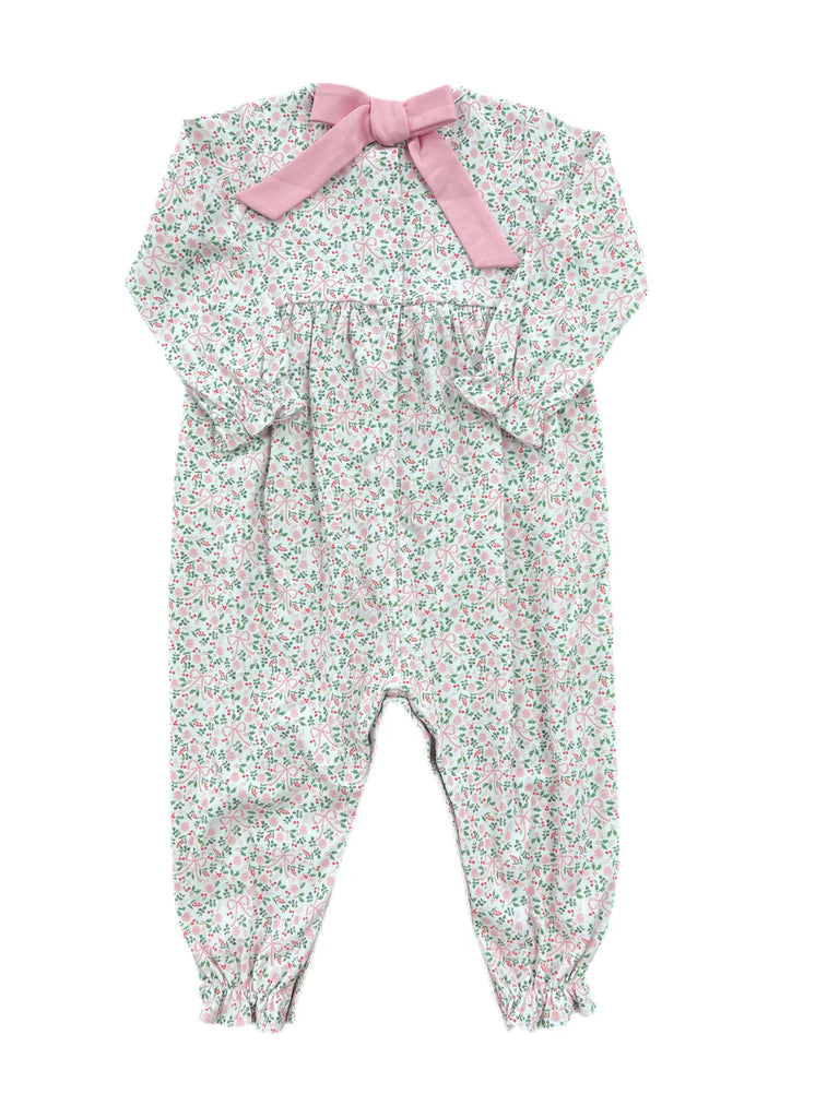 Baby Girl Isla Knit Long Bubble, Bows of Holly