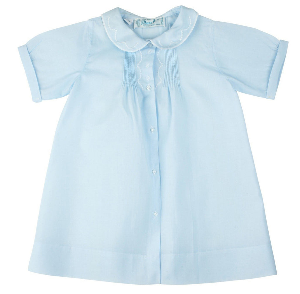 Baby Boy Embroidered Collar Folded Daygown