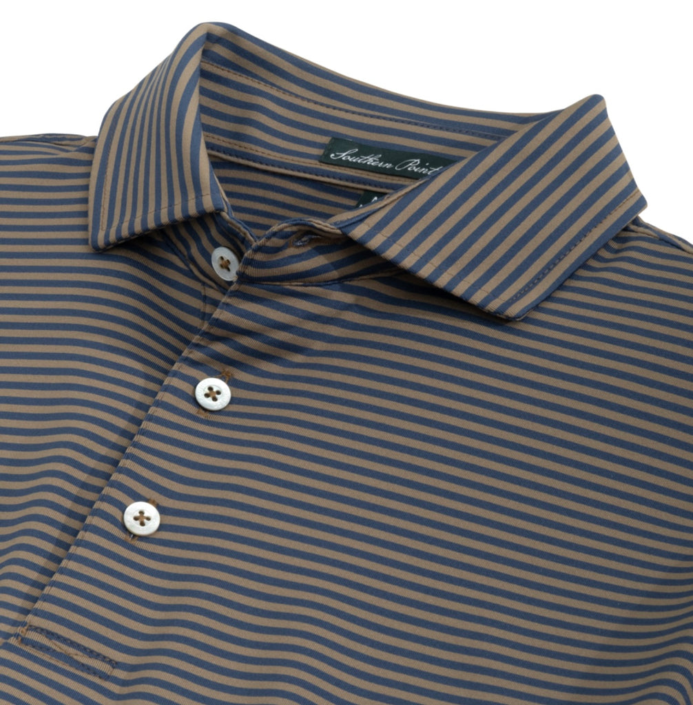 YOUTH Hillside Stripe Polo In Midnight/Brown