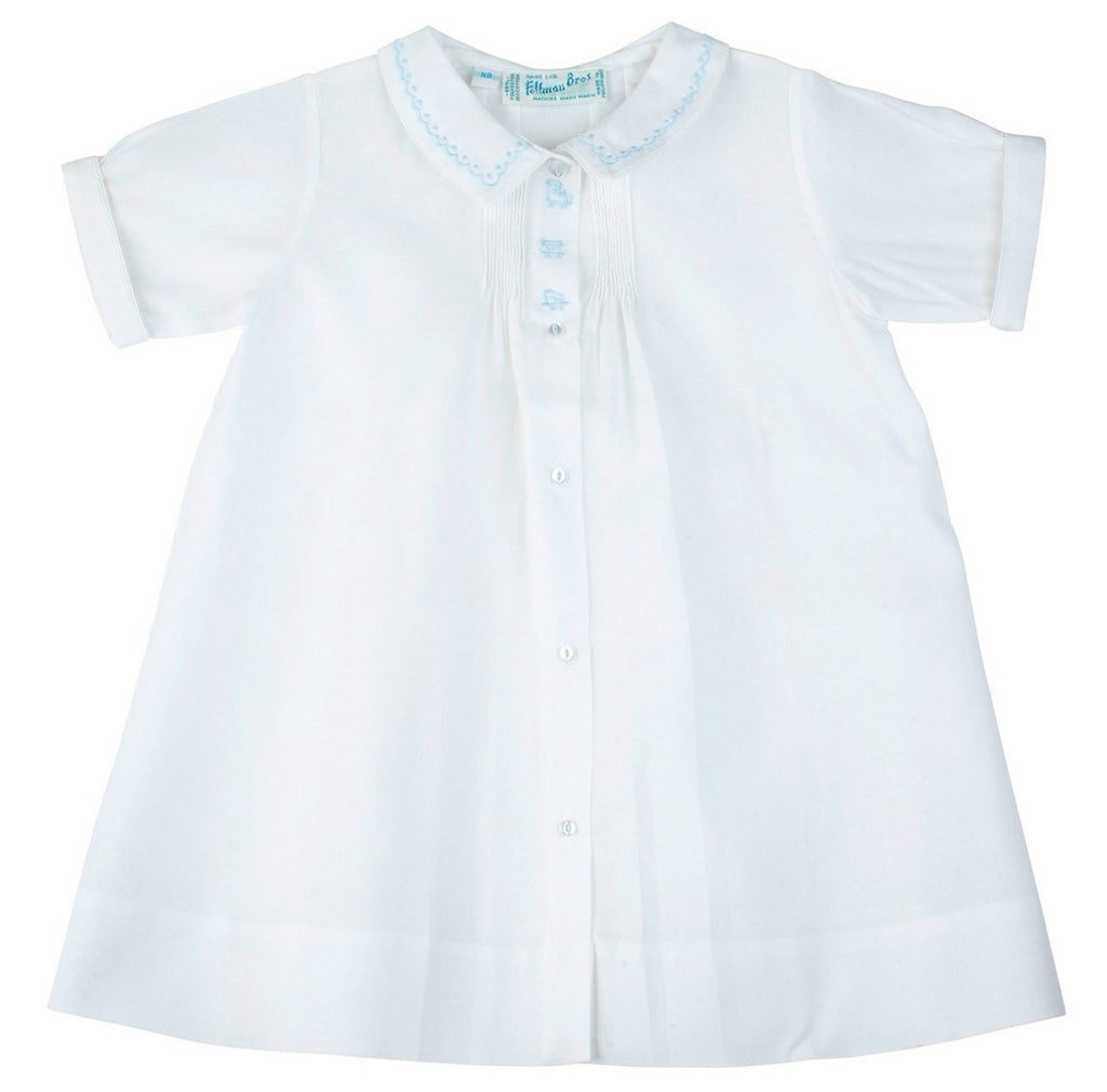 Baby Boy Train Embroidered Folded Daygown