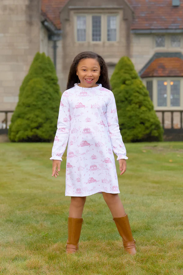 Lizzie's Luxe Leisure Dress-York Town Toile with Worth Avenue White