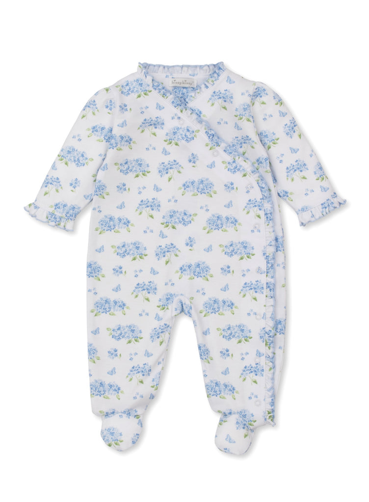 Baby Girl Heavenly Hydrangeas Light Blue Footie