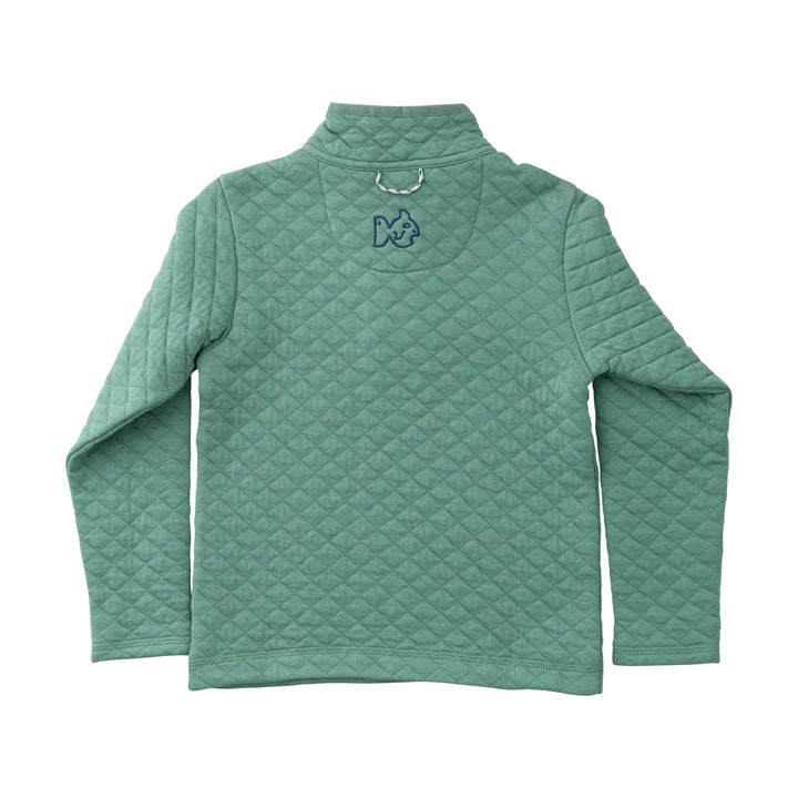 Toddler Boy Quilted Zip Pullover-Frosty Spruce Green
