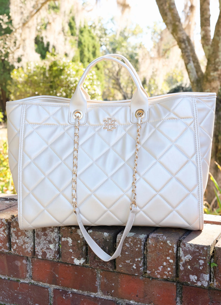 Melissa Tote Bag Pearl Quilted