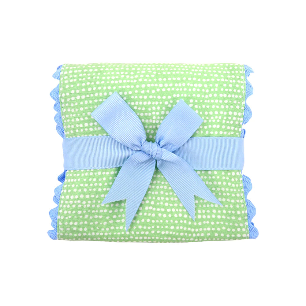 Fancy Fabric Blue Gator Burp Pad