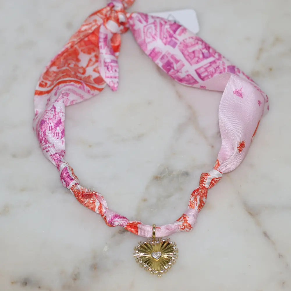 Blush Tied Charm Necklace