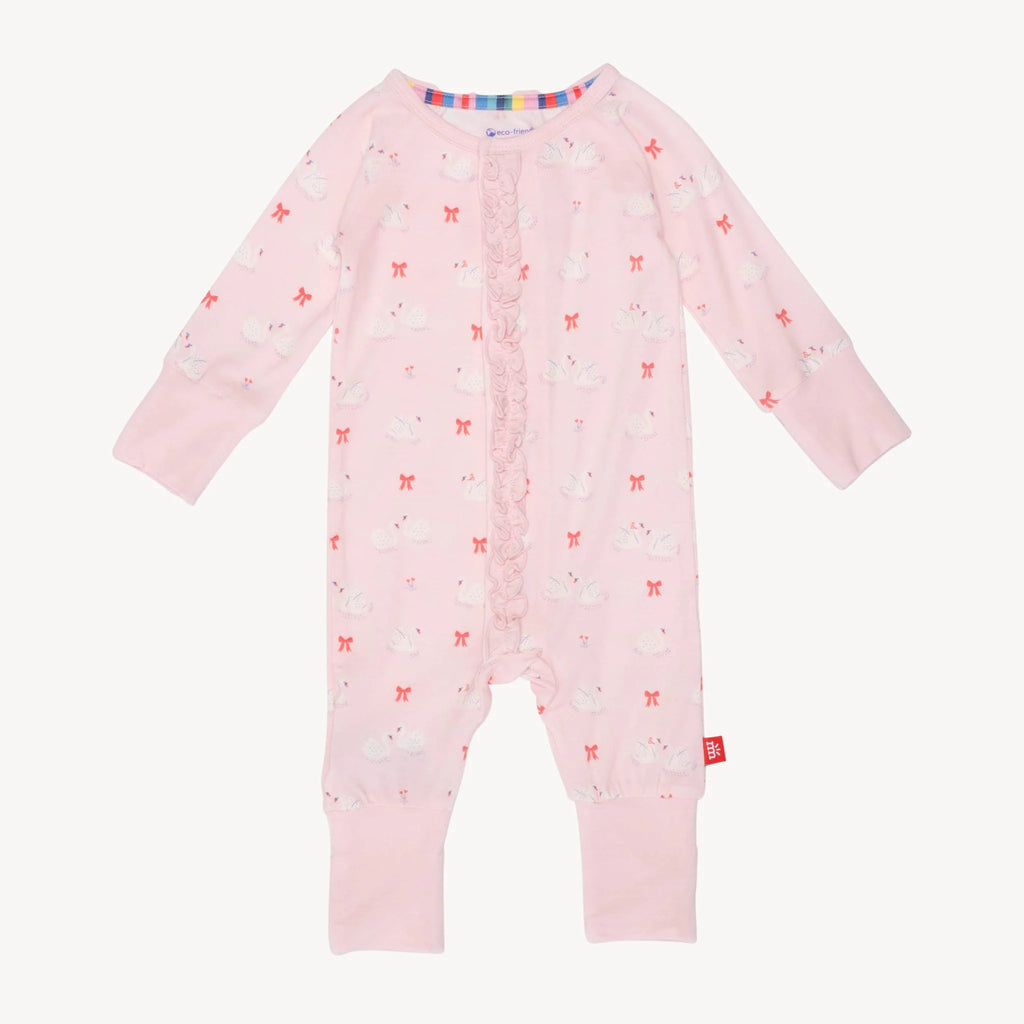 Baby Girl Swan Of A Kind Convertible Coverall