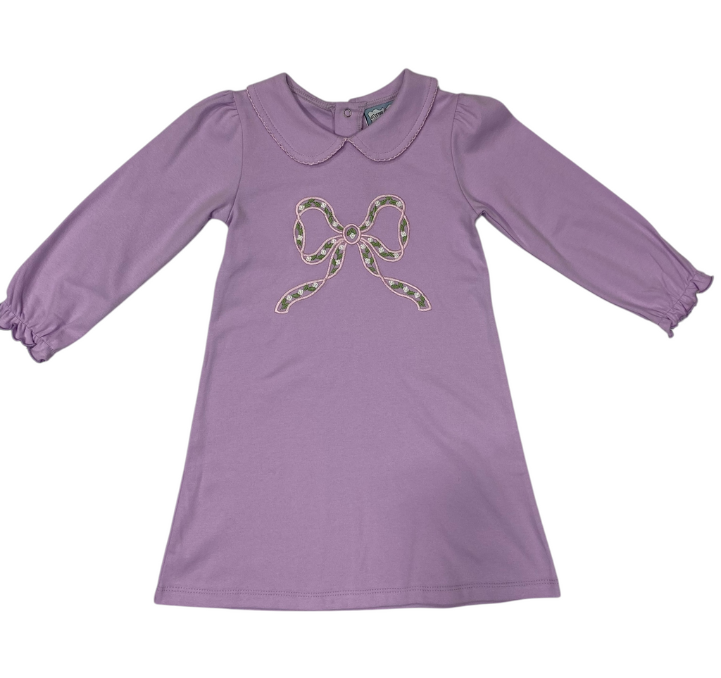 Toddler Girl Lavender  Bow Dress