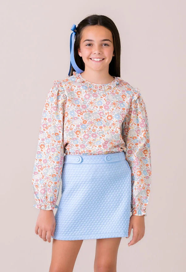 TWEEN Sydney Skirt-Windy Blue Quilted