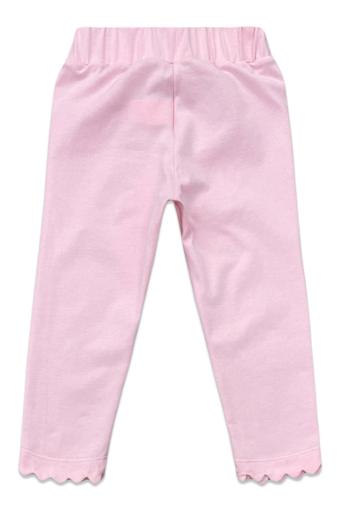 Toddler Girl Scallop Leggings-Pink Lily's Southern Boutique