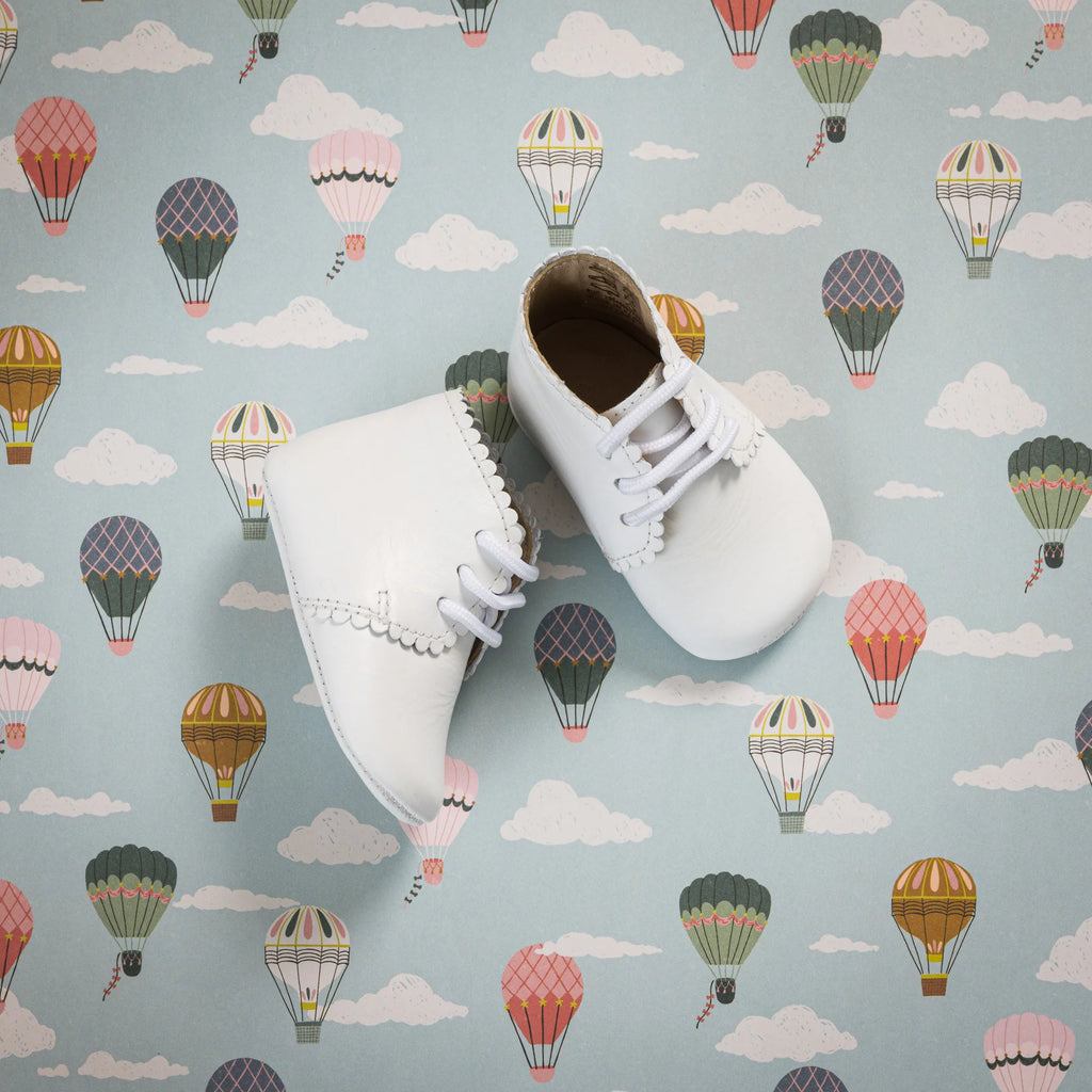 Baby Boy Scalloped Bootie-White