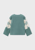 Toddler Girl Teal Flower Sweater