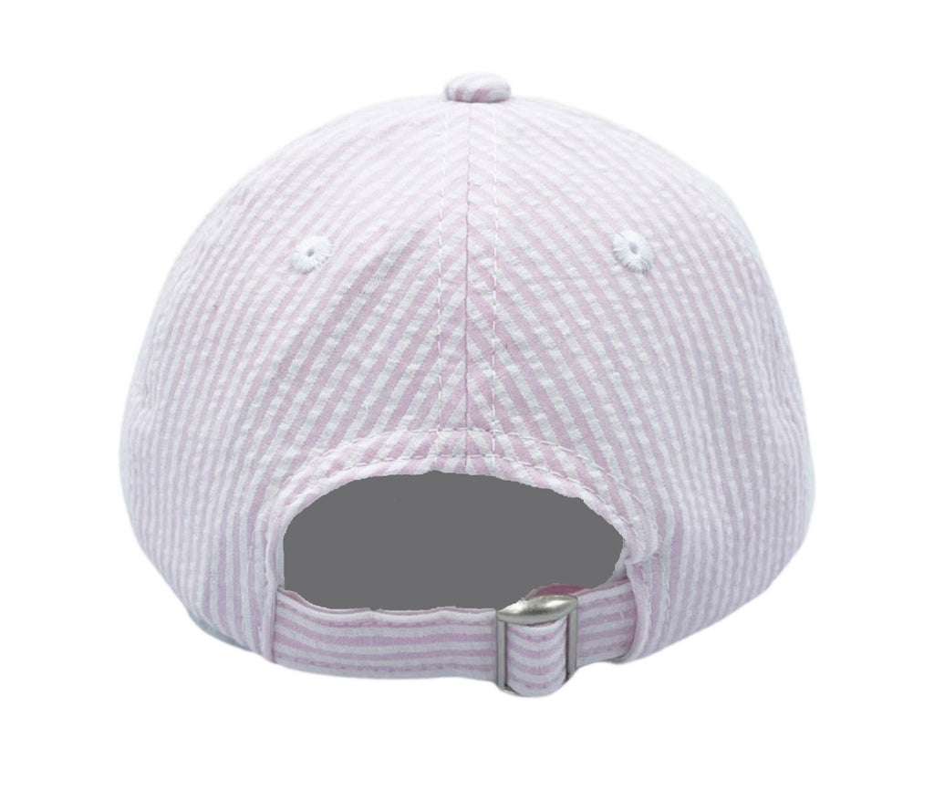 Customizable Baseball Hat In Seersucker Pink (Baby)