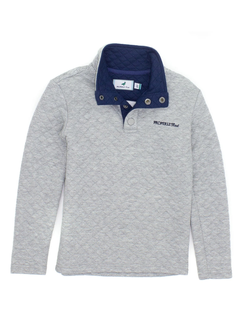 Properly Tied Club Pullover In Light Heather Grey