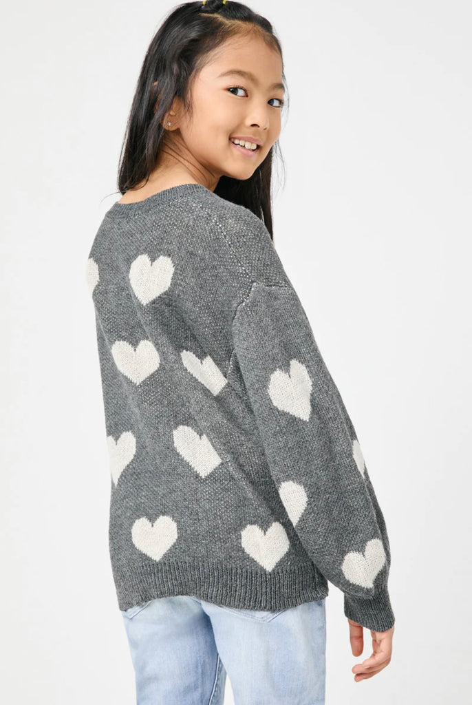 TWEEN Knitted Heart Pullover Sweater