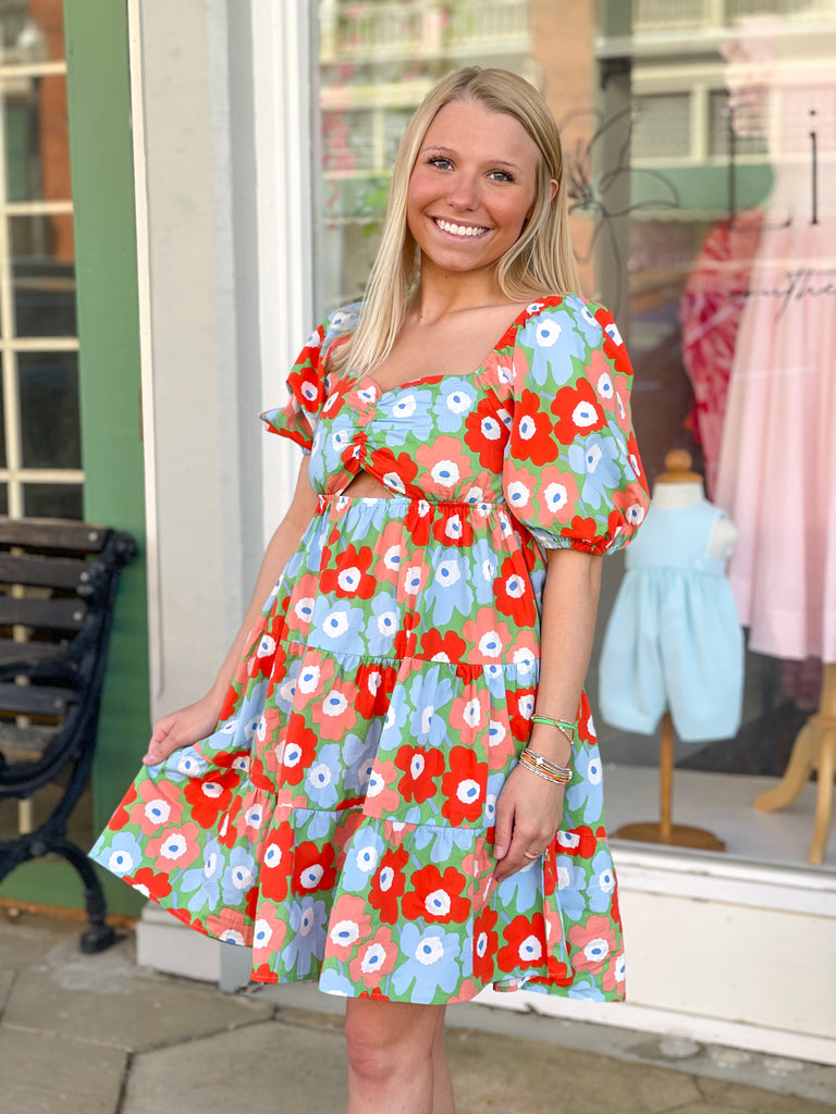 Floral Print Baby Doll Dress