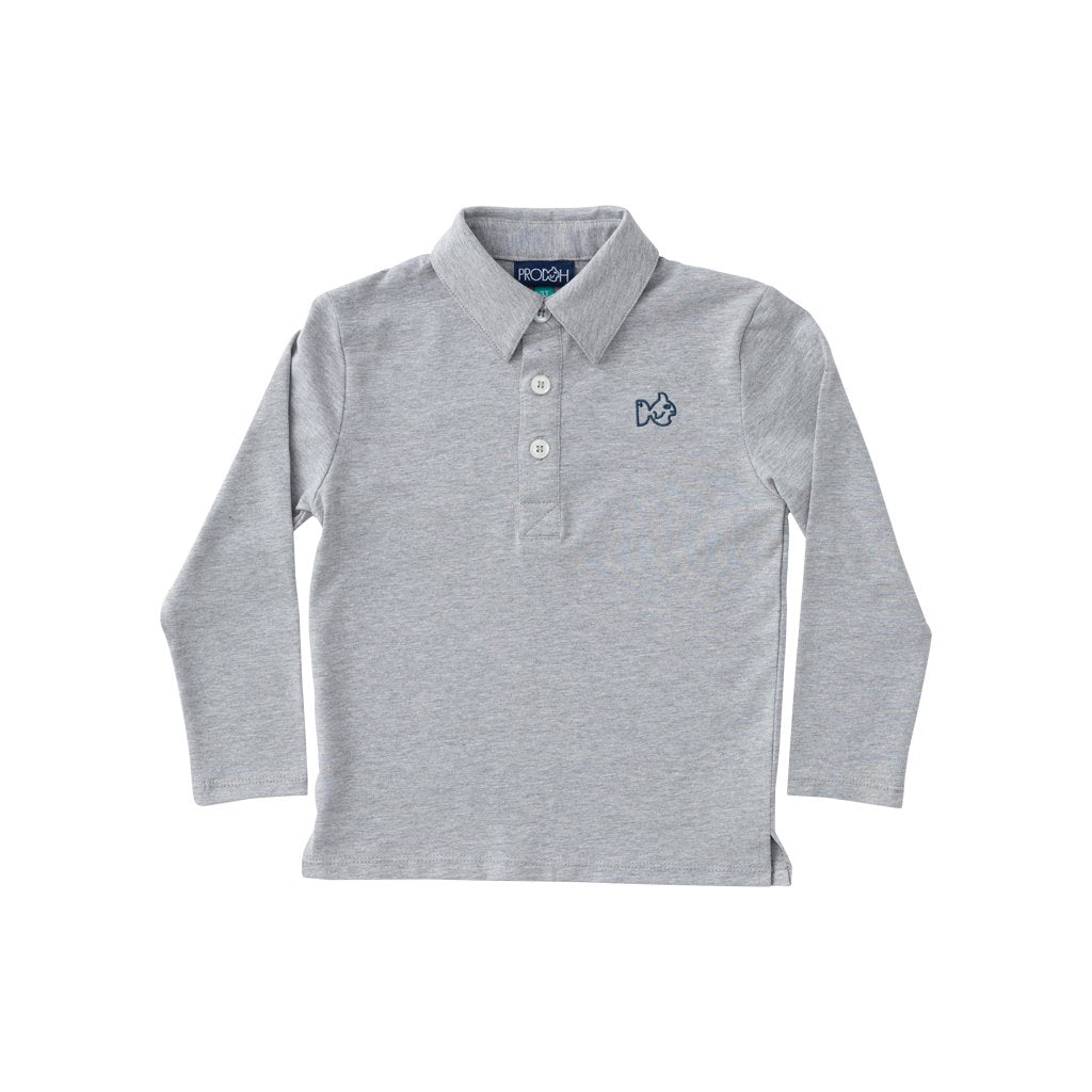 YOUTH Too Cool For School Heather Gray Polo