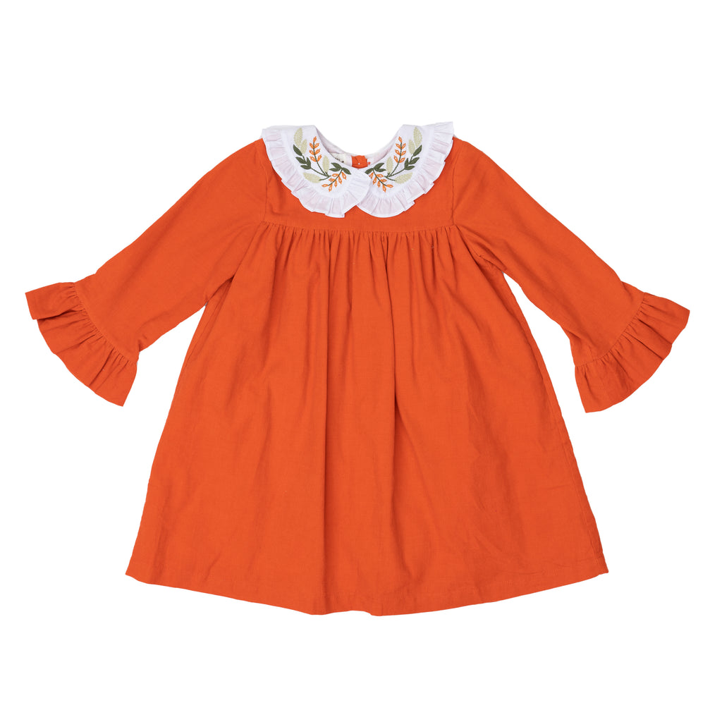 Meri Orange Corduroy Dress