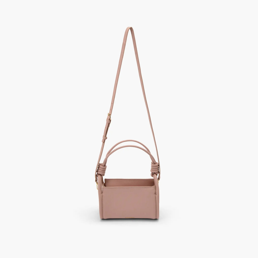 Lina Braided Handle Structured Mauve Satchel