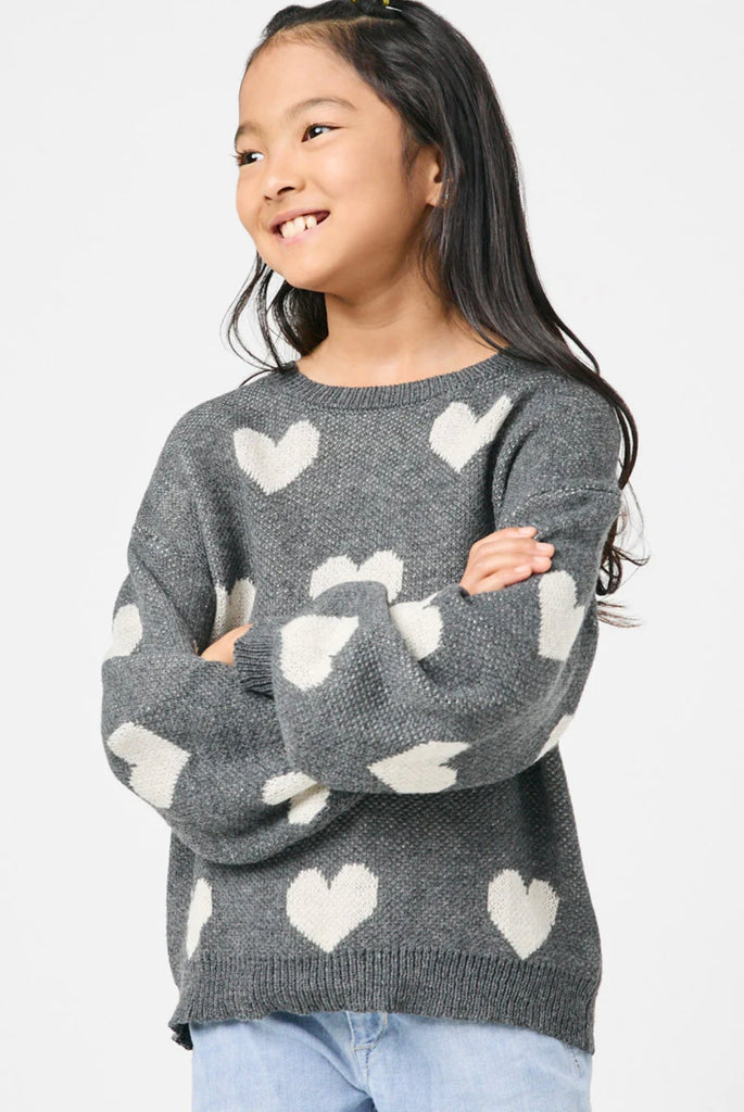 TWEEN Knitted Heart Pullover Sweater