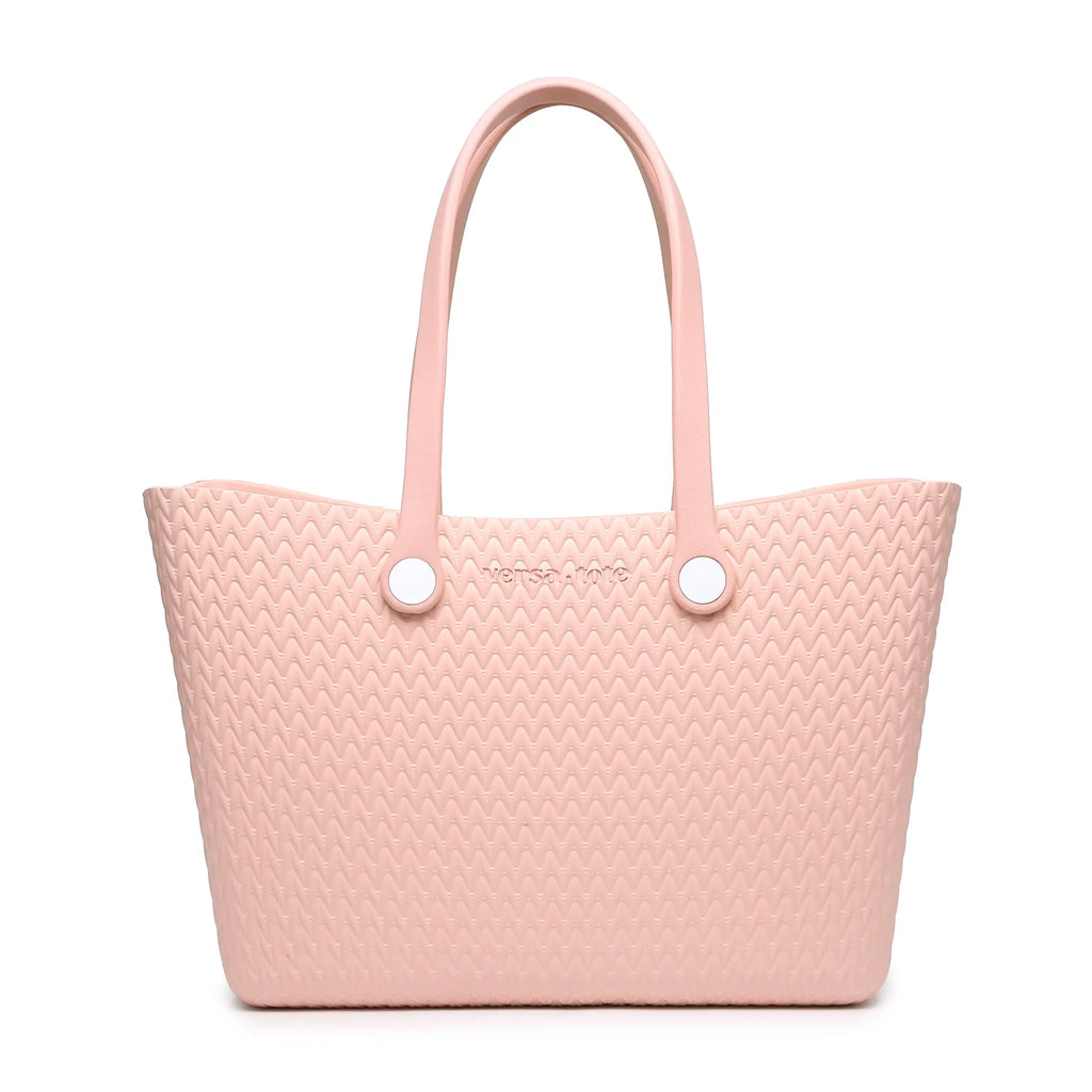 Carrie Textured Versa Pink Tote w/ Interchangeable Straps