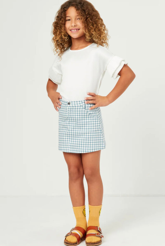 TWEEN Blue And White Check Skirt