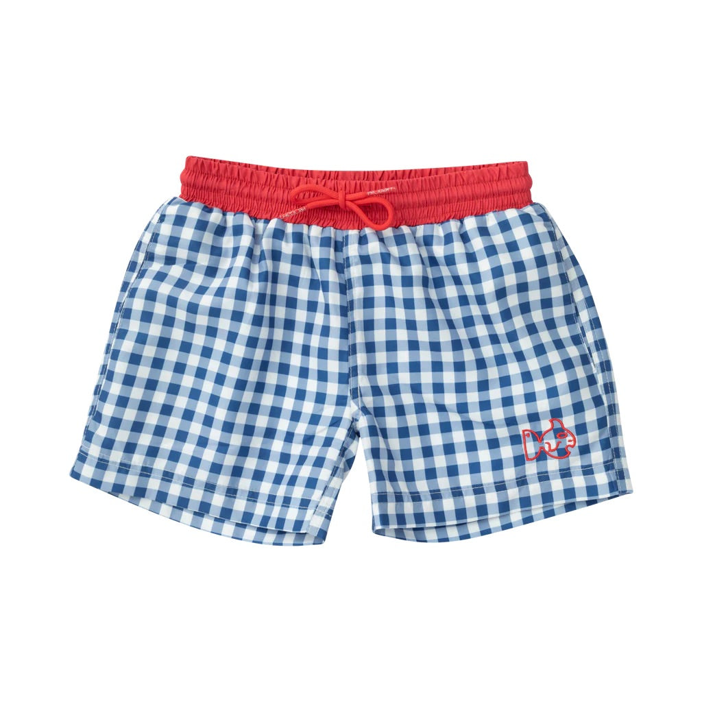 Boogie Board Swim Trunk In Set Sail Navy Gingham