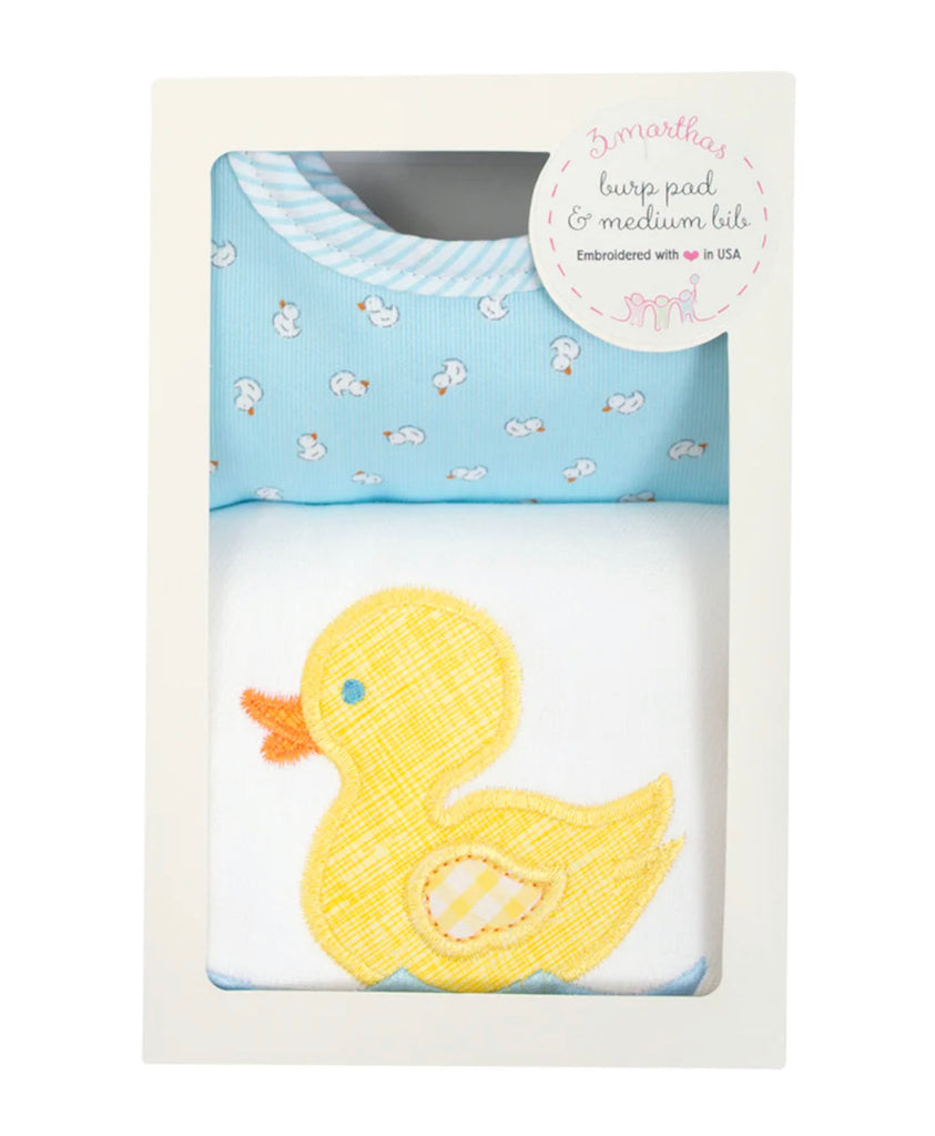 Yellow Duck Box Bib/Burp Set