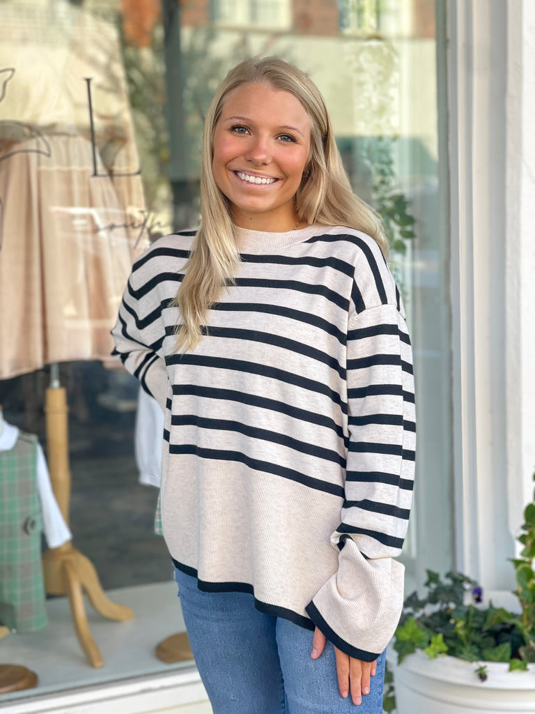 Black Stripe Josie Sweater