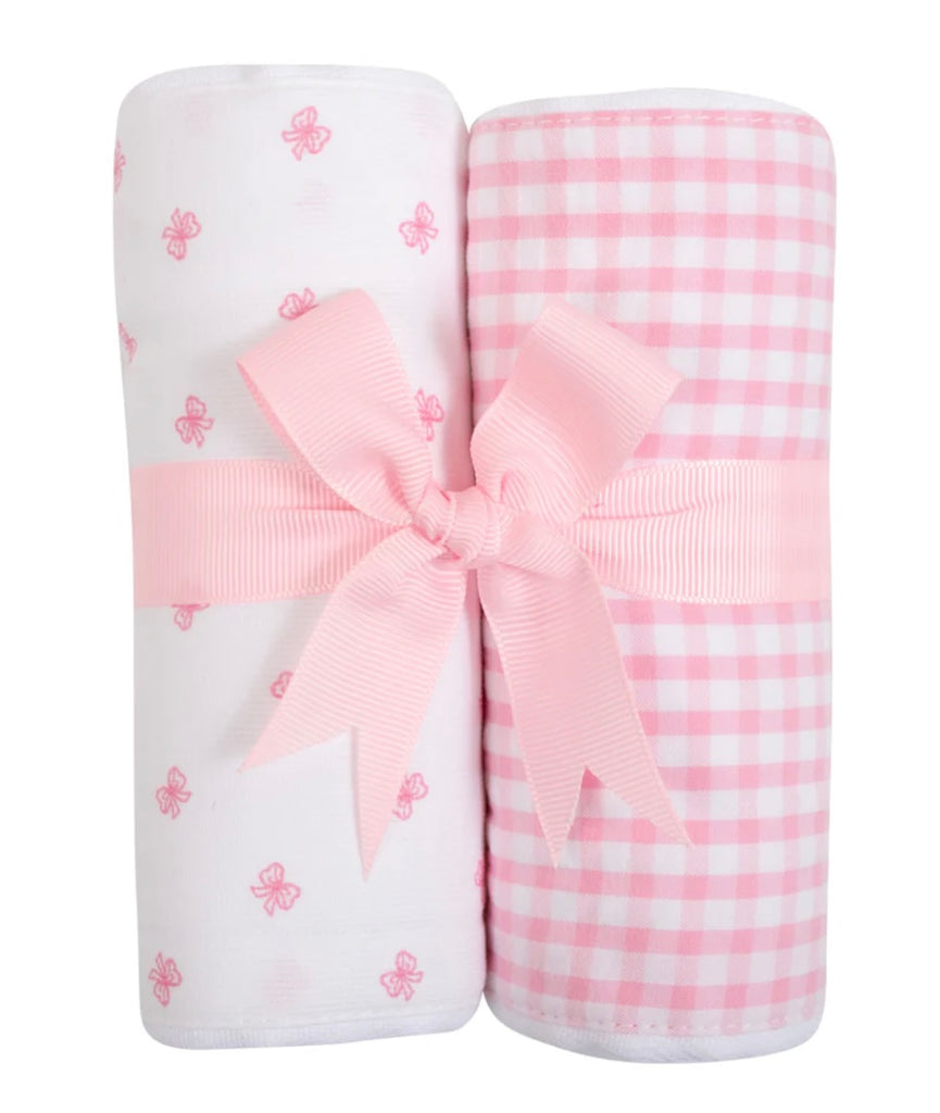 Bow Set Of Two Fabric Burps