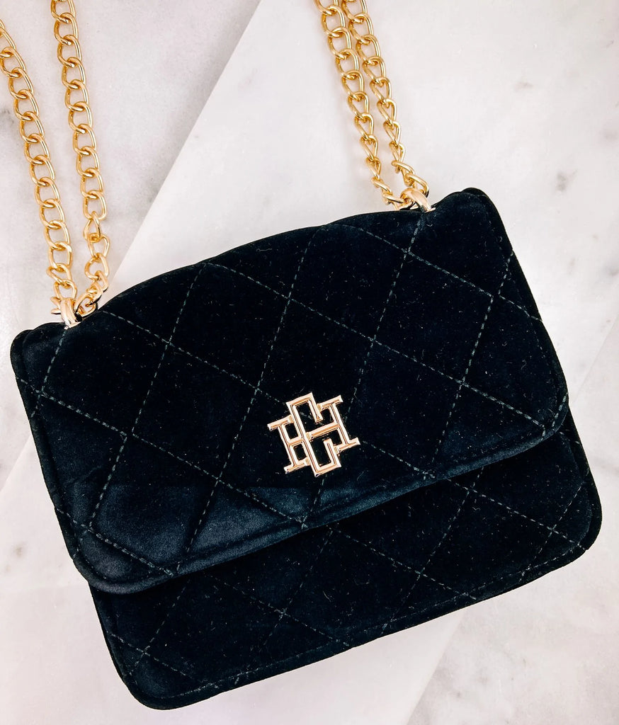 Asher Quilted Black Crossbody
