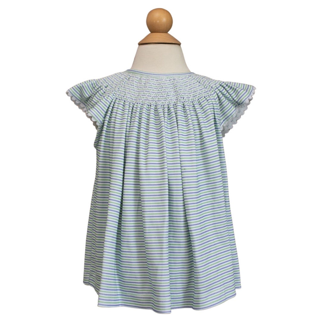 Knit Millie Blue And Green Striped Top
