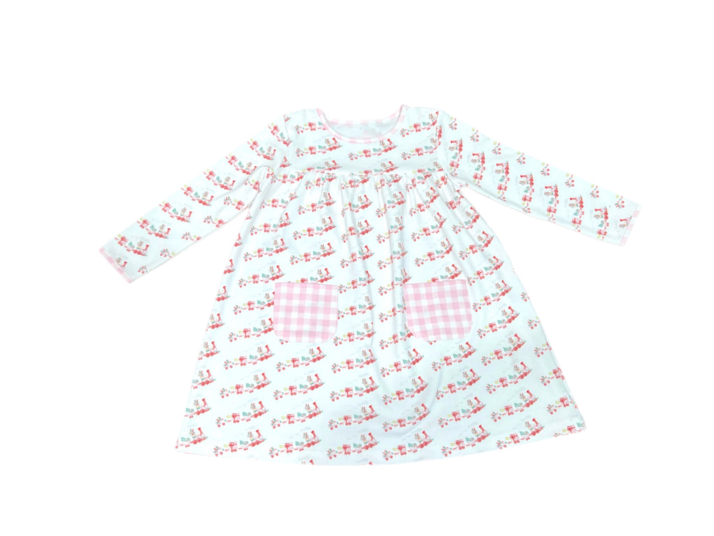 Lennon Pocket Dress Christmas Train