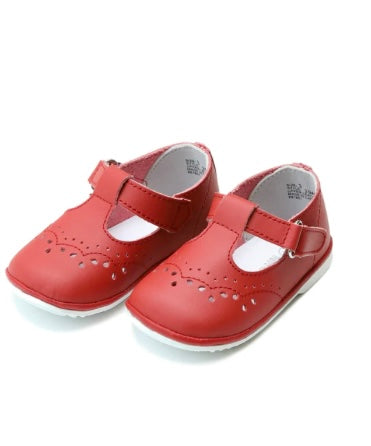 Birdie Leather T-Strap Red Mary Jane Baby Shoes