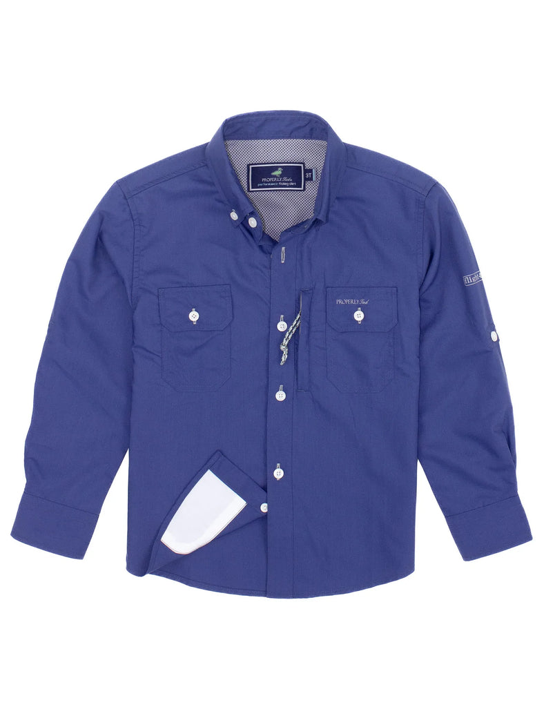 YOUTH Offshore Fishing Shirt River Blue