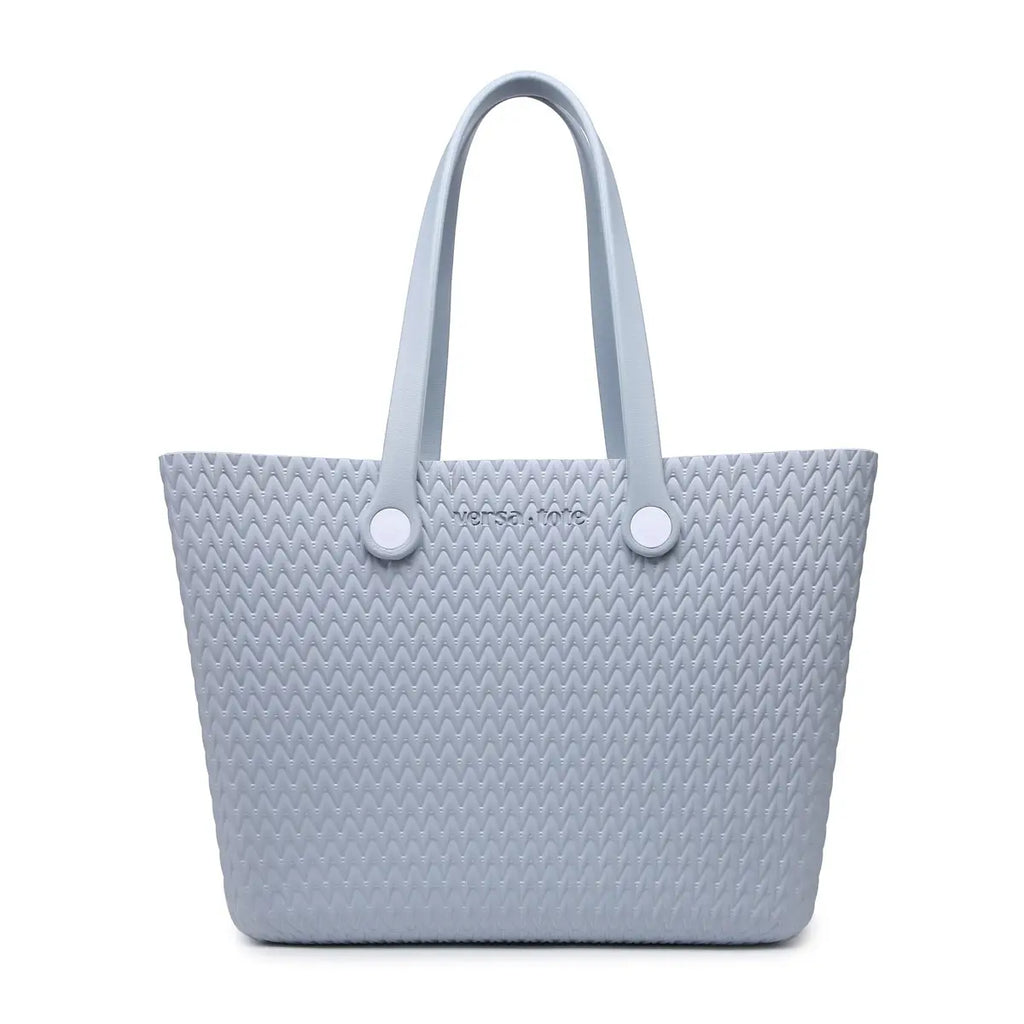 Carrie Textured Versa Periwinkle Tote w/ Interchangeable Straps